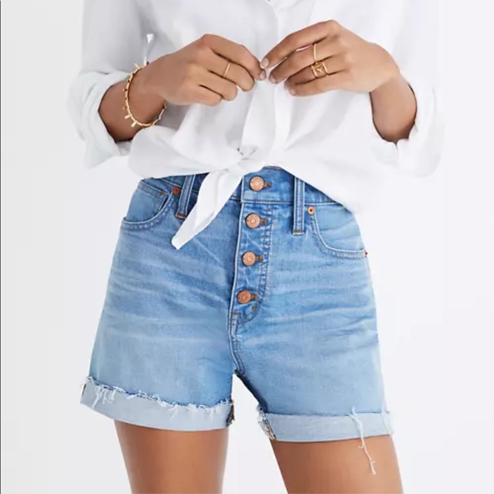 Madewell High-Rise Denim Shorts: Button-Front sz32